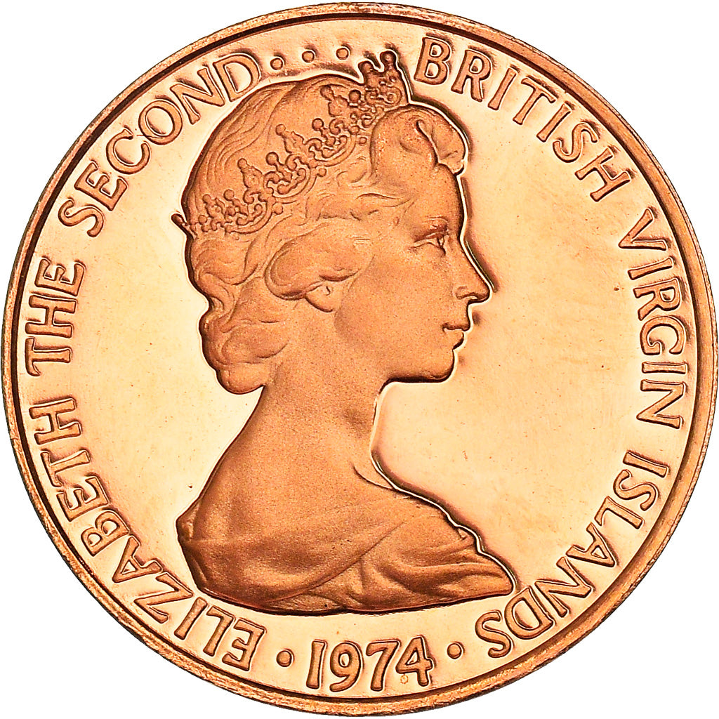 Coin, BRITISH VIRGIN ISLANDS, Elizabeth II, Cent, 1974, Franklin Mint, U.S.A.