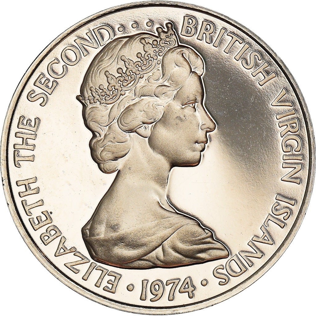 Coin, BRITISH VIRGIN ISLANDS, 5 Cents, 1974, Franklin Mint, Proof, MS(65-70)
