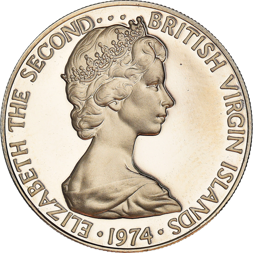Coin, BRITISH VIRGIN ISLANDS, 10 Cents, 1974, Franklin Mint, Proof, MS(65-70)