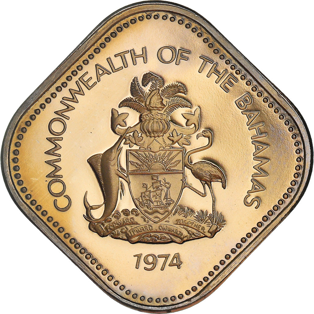 Coin, Bahamas, 15 Cents, 1974, Commonwealth Mint, Proof, MS(65-70)