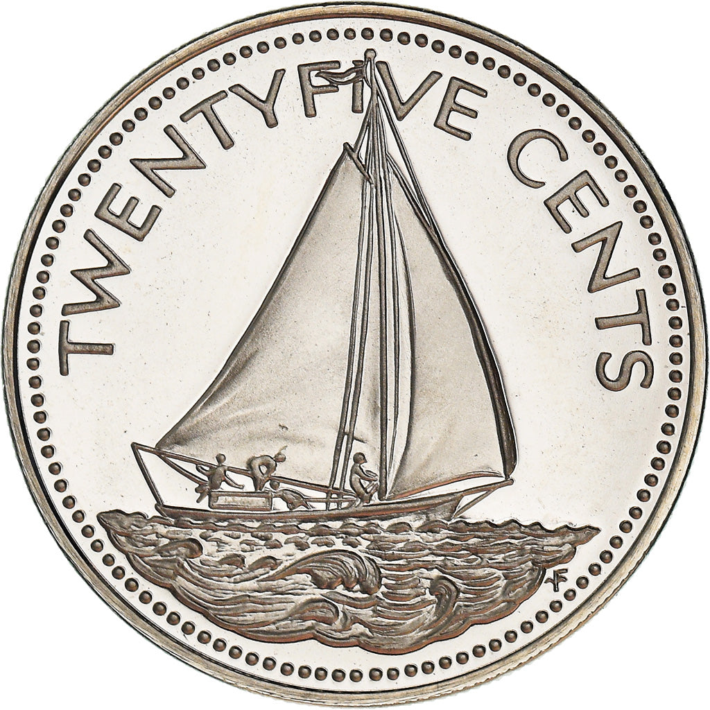 Monnaie, Bahamas, 25 Cents, 1974, Commonwealth Mint, Proof, FDC, Cupro-nickel