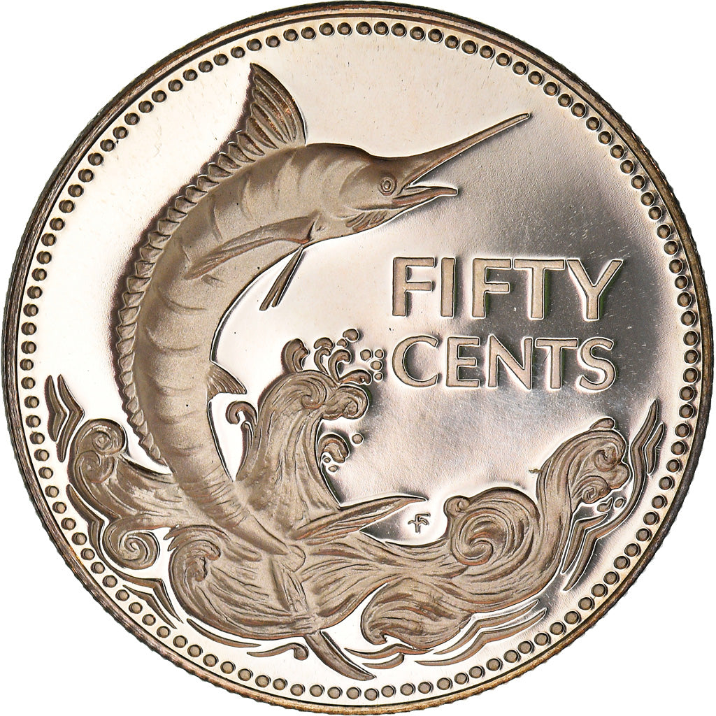 Coin, Bahamas, Elizabeth II, 50 Cents, 1974, Franklin Mint, U.S.A., Proof
