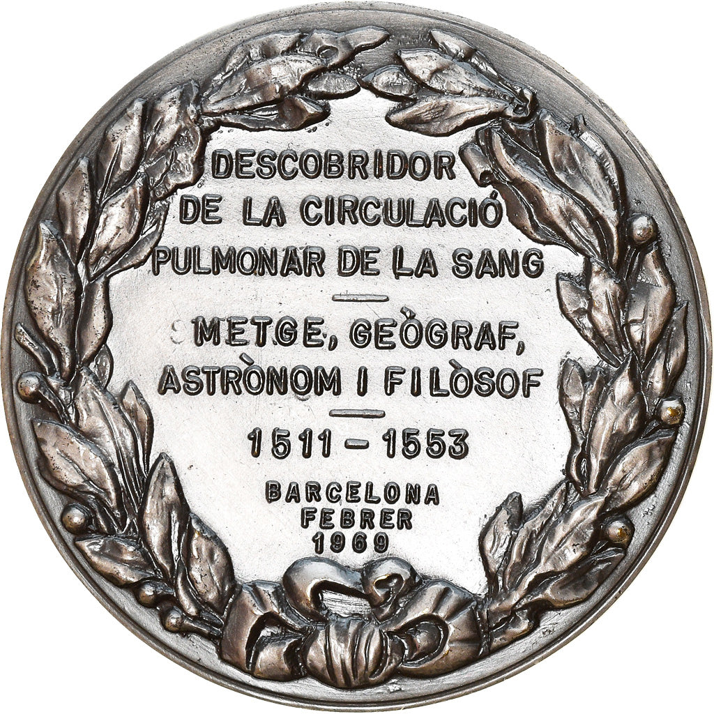Espagne, Médaille, Miquel Servet, Sciences & Technologies, 1969, Pujol, TTB+