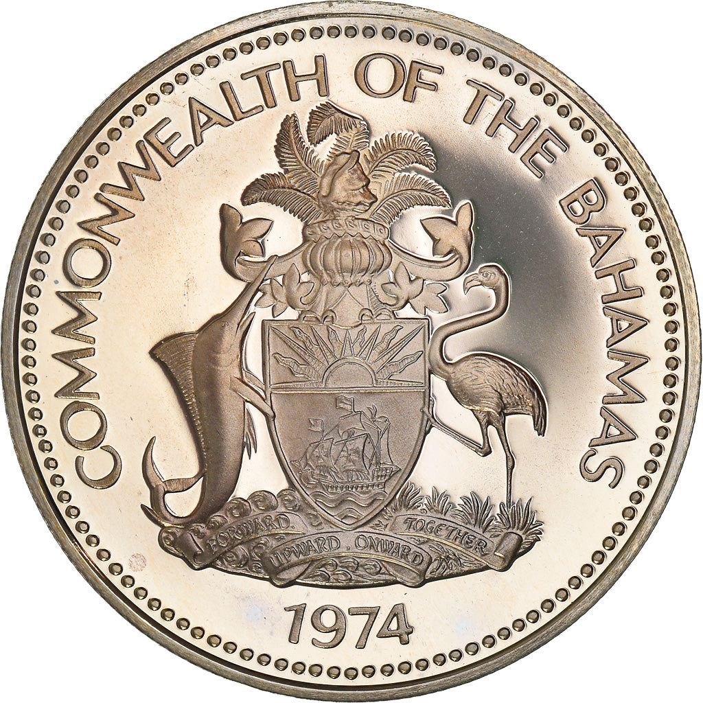 Coin, Bahamas, Elizabeth II, Dollar, 1974, Franklin Mint, U.S.A., Proof