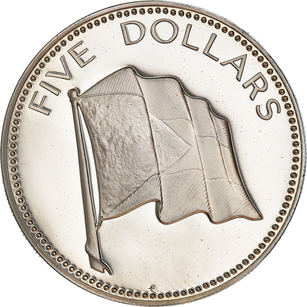 Moneda, Bahamas, Elizabeth II, 5 Dollars, 1974, Franklin Mint, U.S.A., Proof