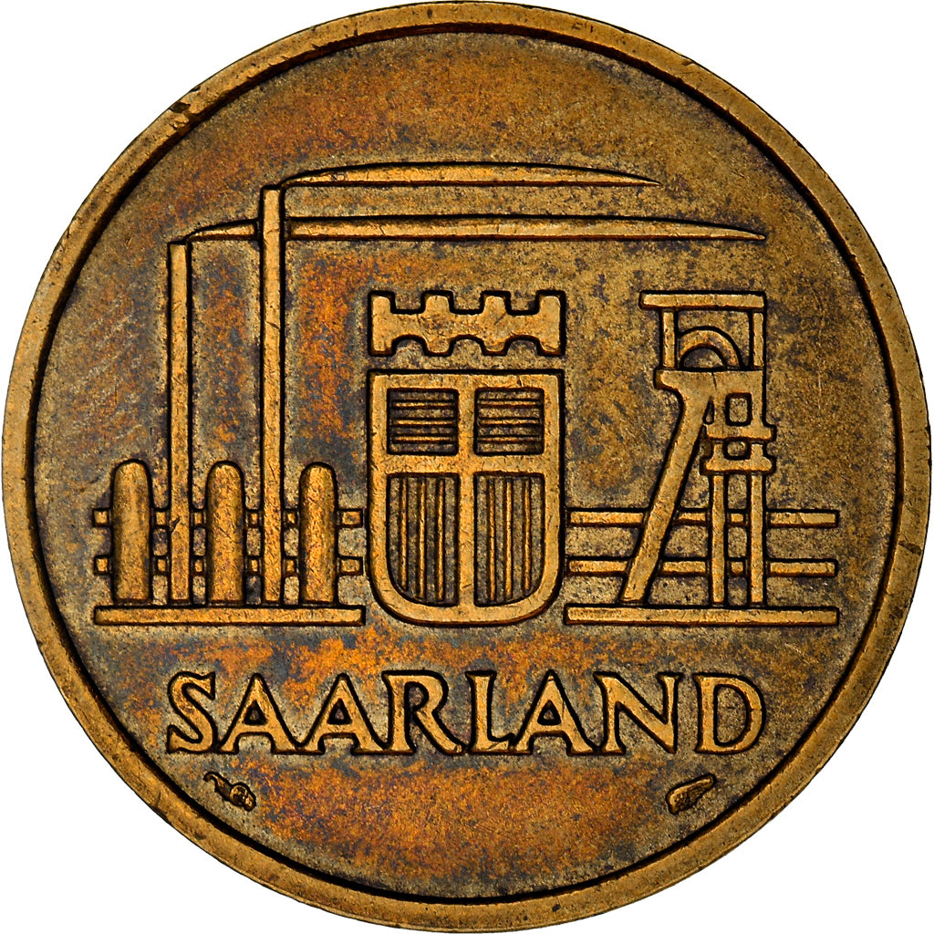 Coin, SAARLAND, 50 Franken, 1954, Paris, AU(50-53), Aluminum-Bronze, KM:3