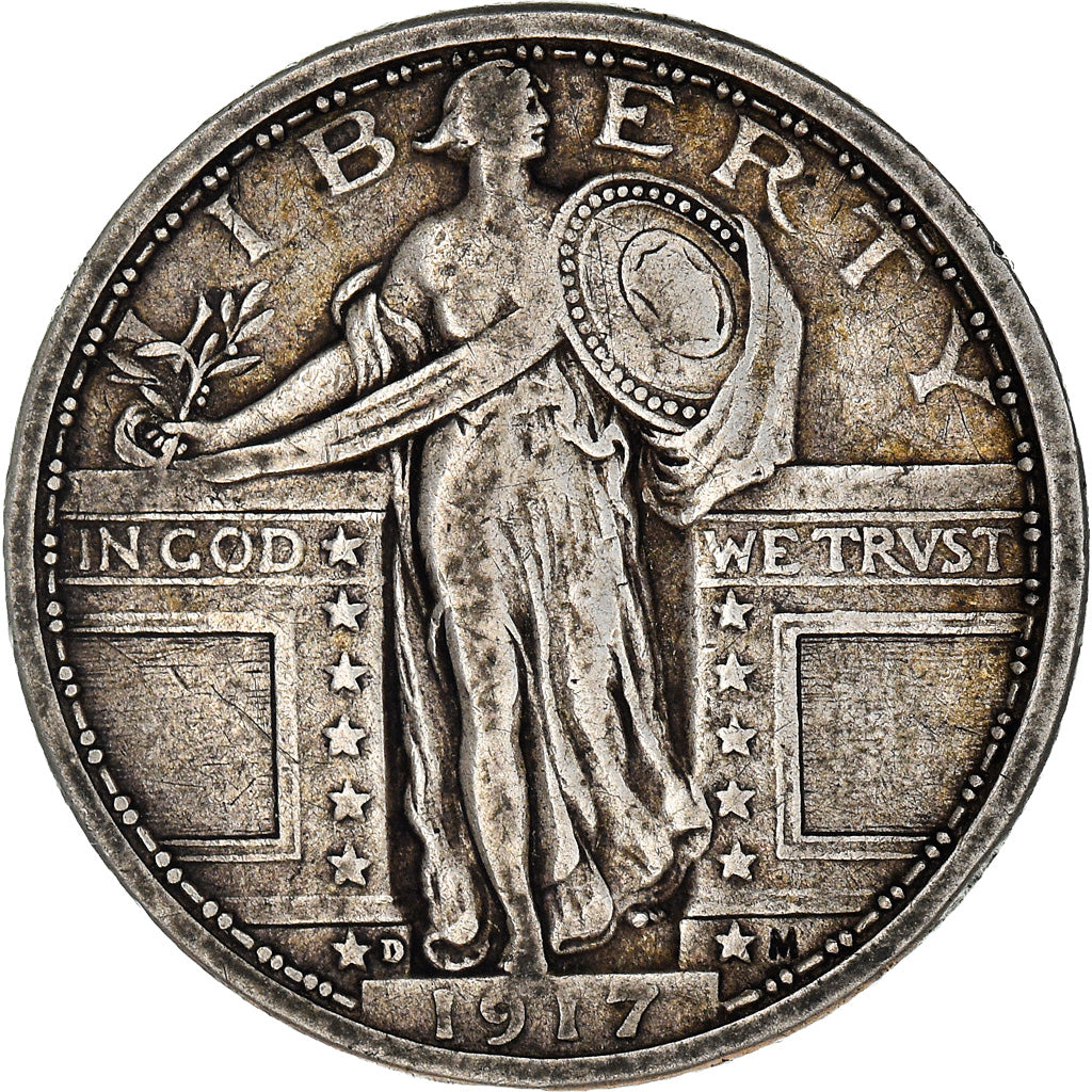 Coin, United States, Standing Liberty Quarter, Quarter, 1917, Denver, EF(40-45)