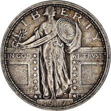 Coin, United States, Standing Liberty Quarter, Quarter, 1917, Denver, EF(40-45)