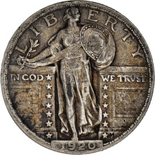 Monnaie, États-Unis, Standing Liberty Quarter, 1920, Philadelphie
