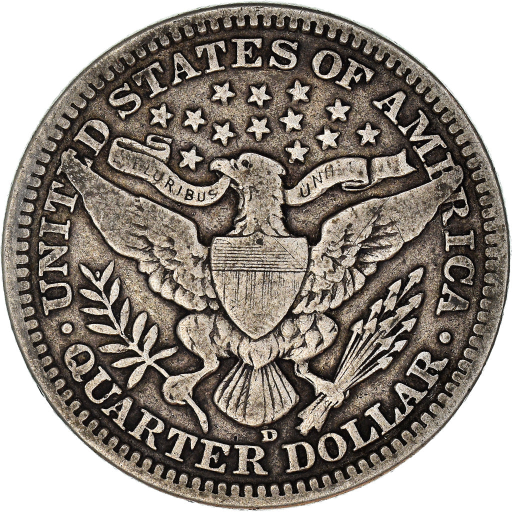 Coin, United States, Barber Quarter, 1915, Denver, VF(30-35), Silver