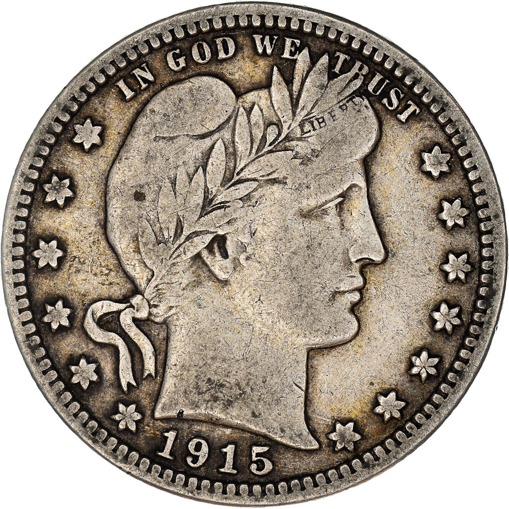 Coin, United States, Barber Quarter, 1915, Philadelphia, VF(30-35)