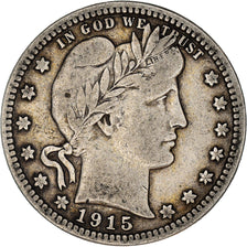 Coin, United States, Barber Quarter, 1915, Philadelphia, VF(30-35)