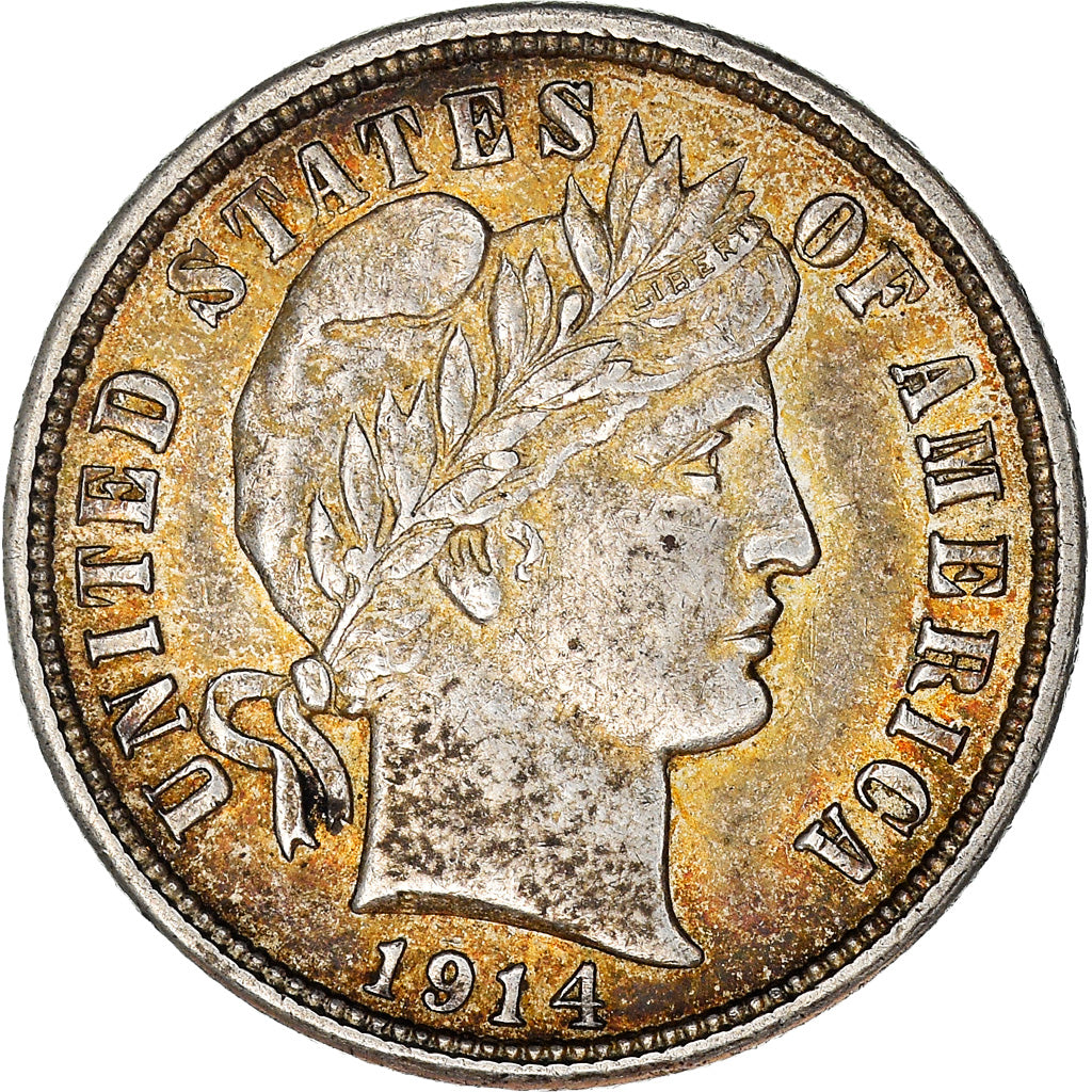 Coin, United States, Barber Dime, Dime, 1914, Denver, EF(40-45), Silver, KM:113