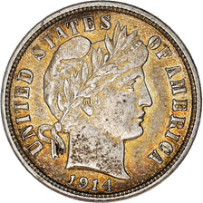 Coin, United States, Barber Dime, Dime, 1914, Denver, EF(40-45), Silver, KM:113
