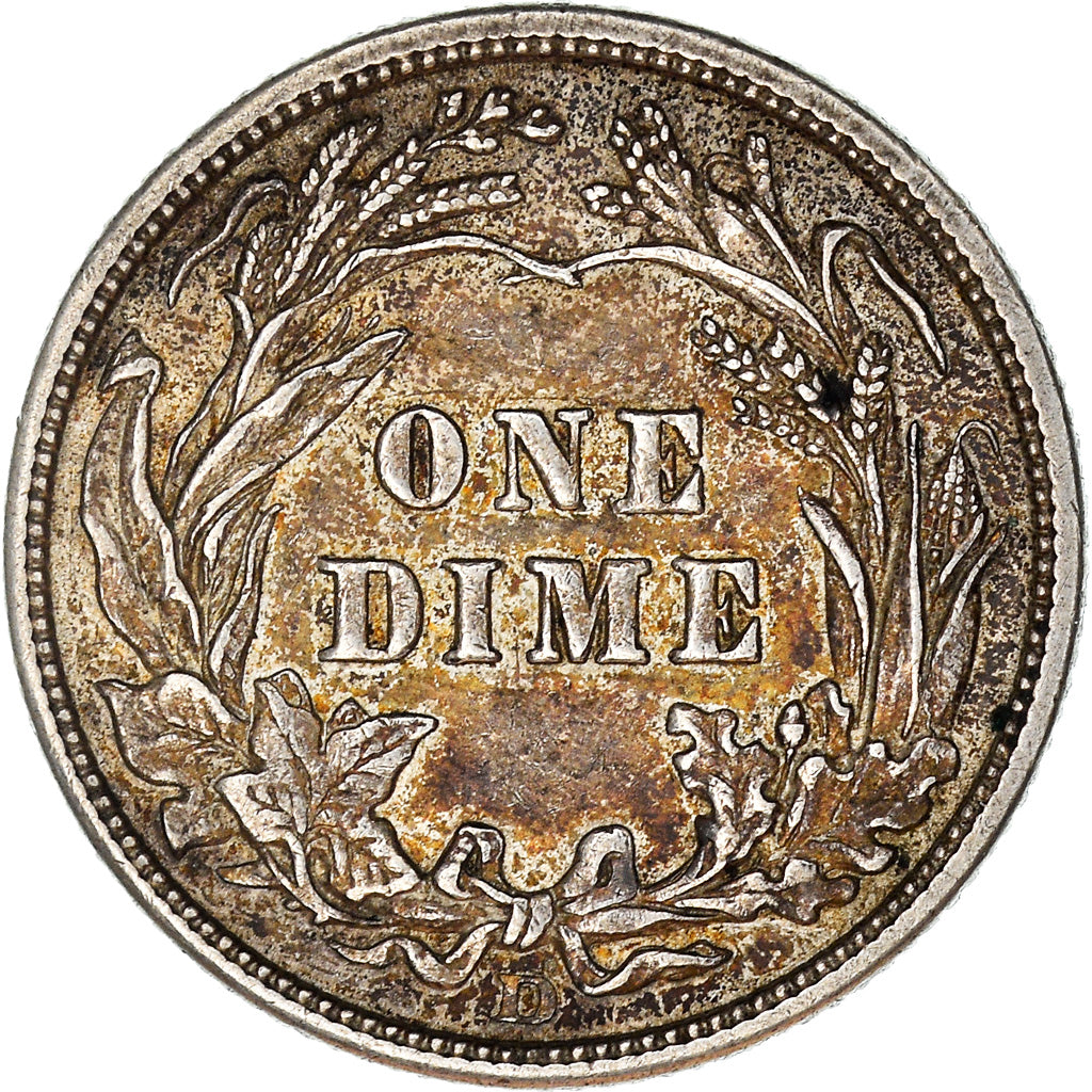 Coin, United States, Barber Dime, Dime, 1914, Denver, EF(40-45), Silver, KM:113