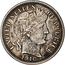 Coin, United States, Barber Dime, Dime, 1916, Philadelphia, EF(40-45), Silver