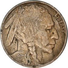 Moneda, Estados Unidos, Buffalo Nickel, 5 Cents, 1917, Philadelphia, MBC, Cobre