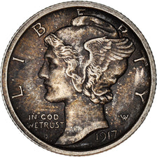 Coin, United States, Mercury Dime, Dime, 1917, Philadelphia, AU(55-58), Silver