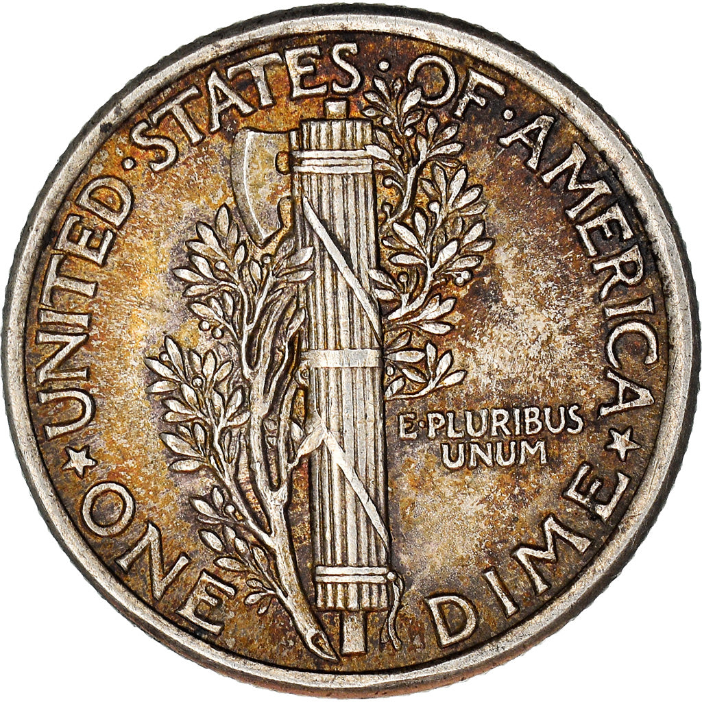 Coin, United States, Mercury Dime, Dime, 1917, Philadelphia, EF(40-45), Silver