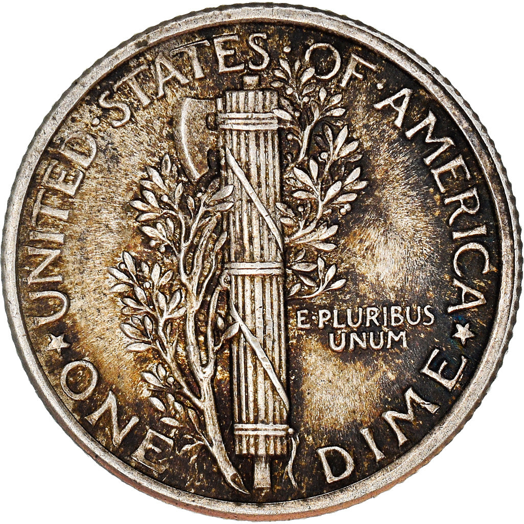 Coin, United States, Mercury Dime, Dime, 1918, Philadelphia, AU(55-58), Silver