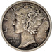 Coin, United States, Mercury Dime, Dime, 1919, Philadelphia, EF(40-45), Silver