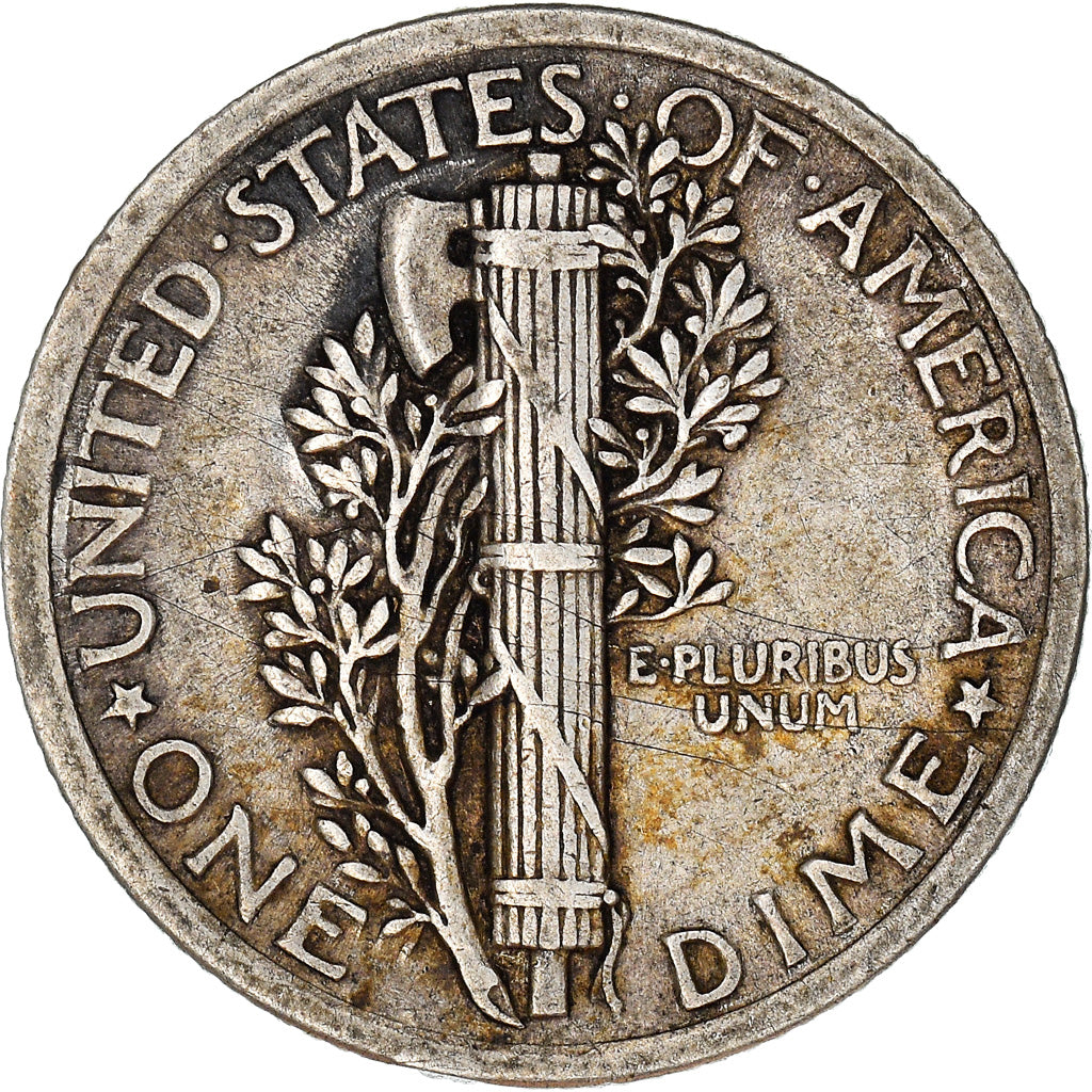 Coin, United States, Mercury Dime, Dime, 1919, Philadelphia, EF(40-45), Silver