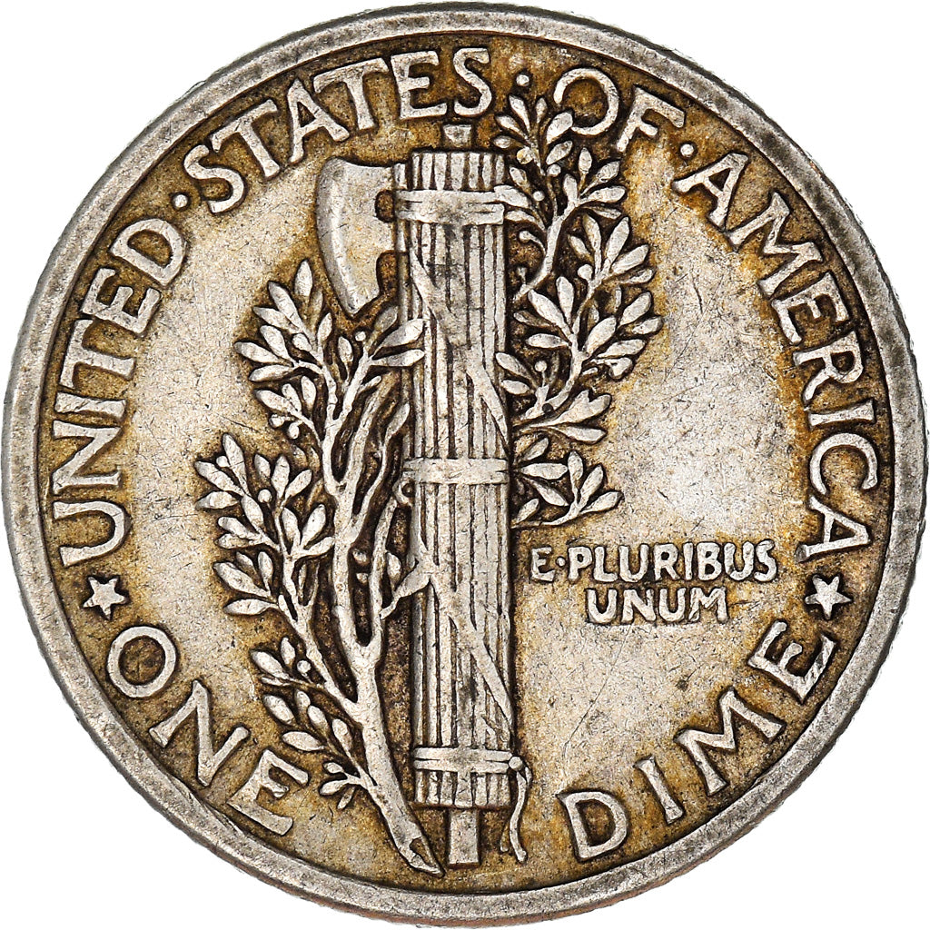 Monnaie, États-Unis, Mercury Dime, Dime, 1920, Philadelphie, TTB+, Argent