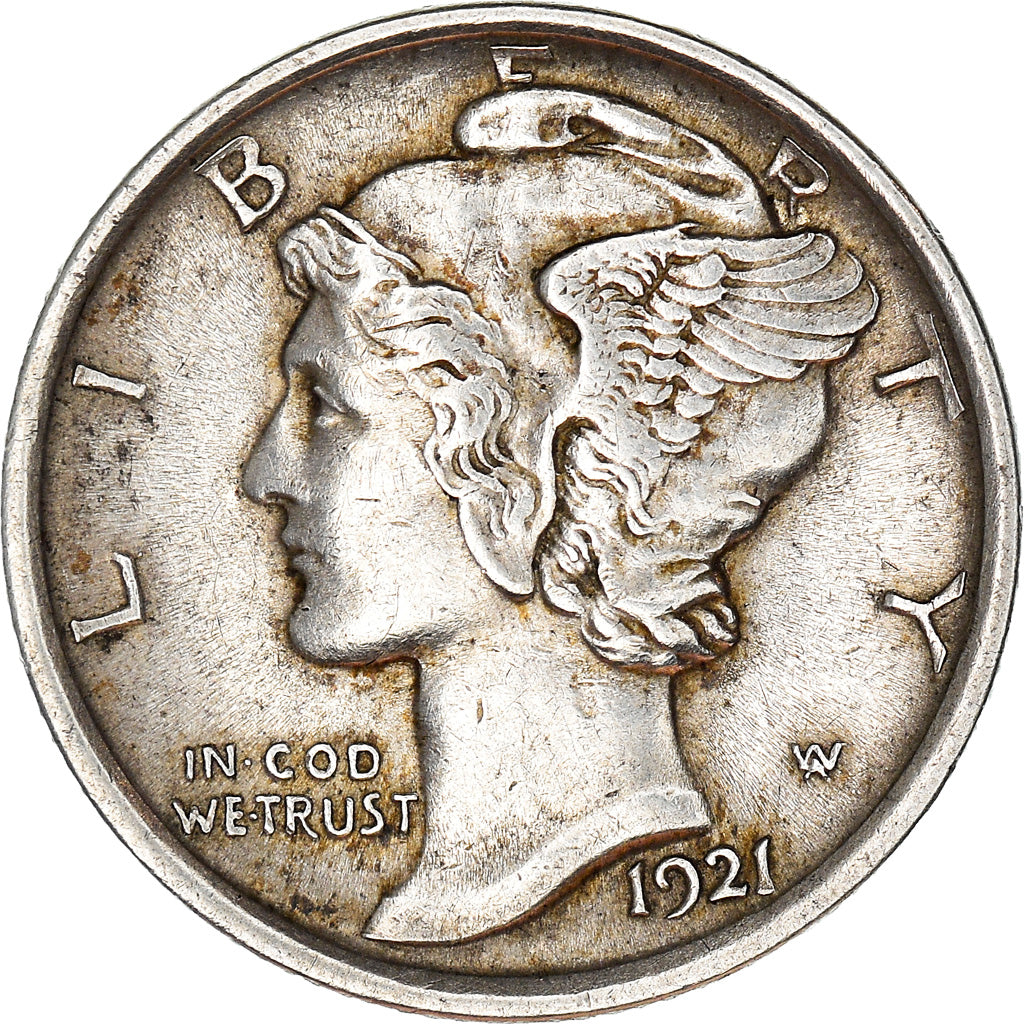Moneta, Stati Uniti, Mercury Dime, Dime, 1921, Philadelphia, SPL-, Argento
