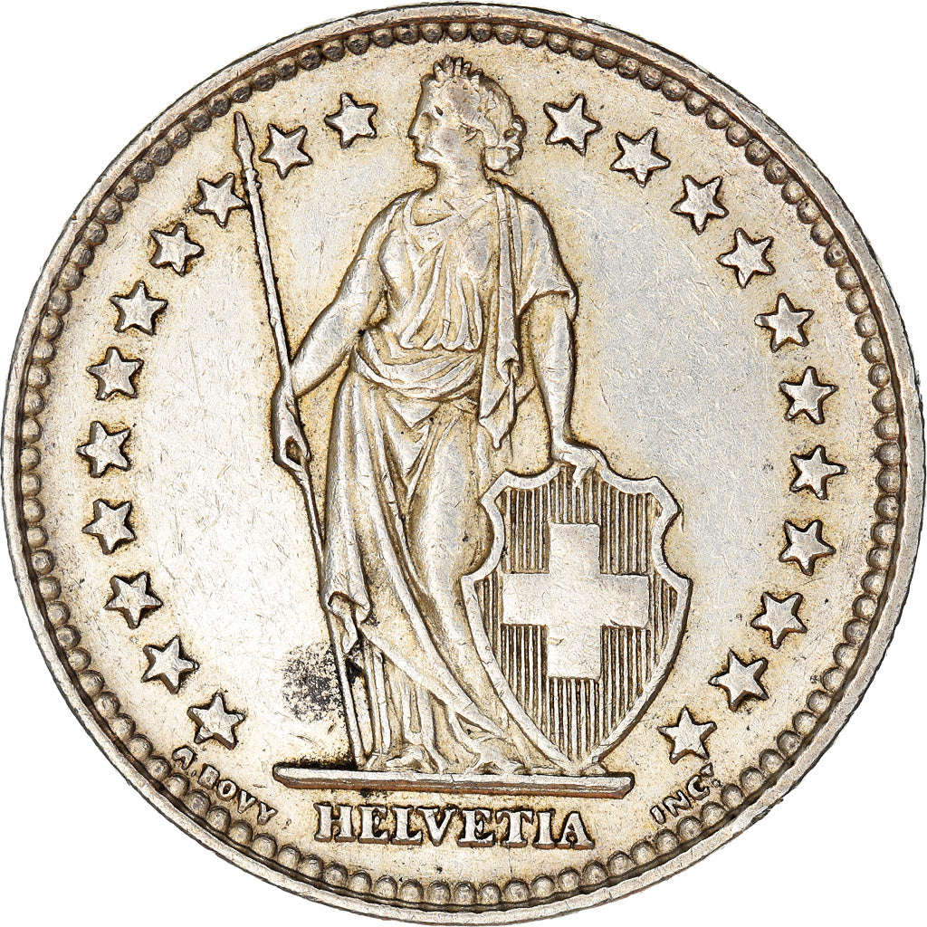 Coin, Switzerland, 2 Francs, 1939, Bern, AU(50-53), Silver, KM:21