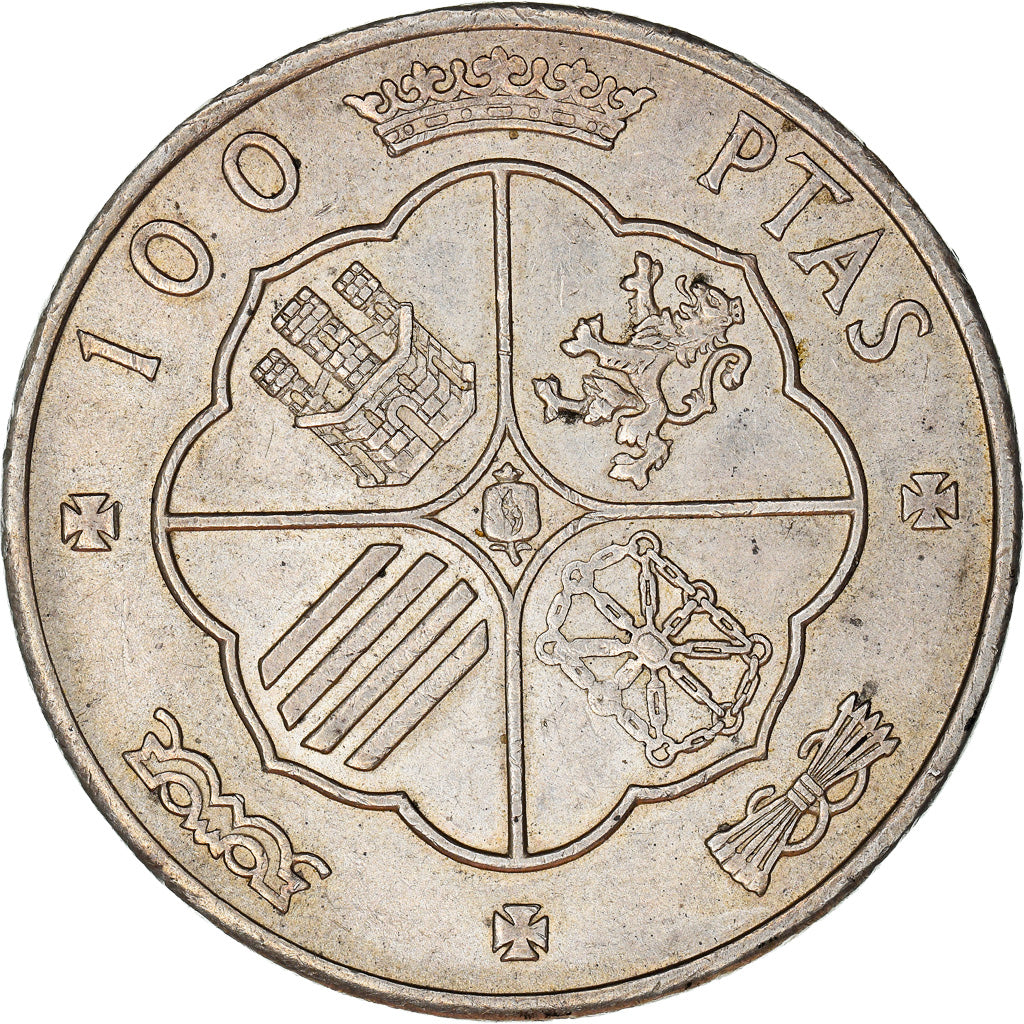 Coin, Spain, Caudillo and regent, 100 Pesetas, 1966, EF(40-45), Silver, KM:797