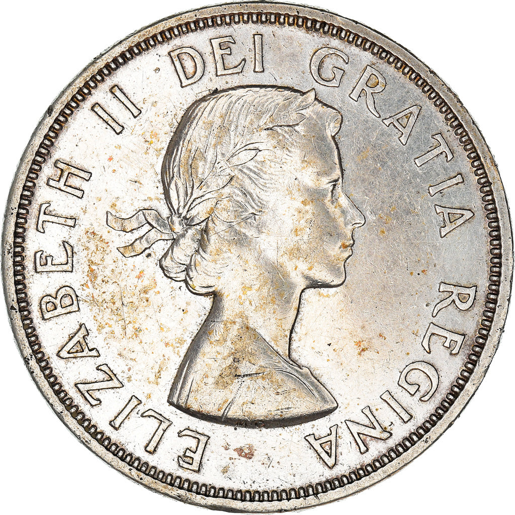 Coin, Canada, Elizabeth II, Dollar, 1964, Ottawa, AU(50-53), Silver, KM:58