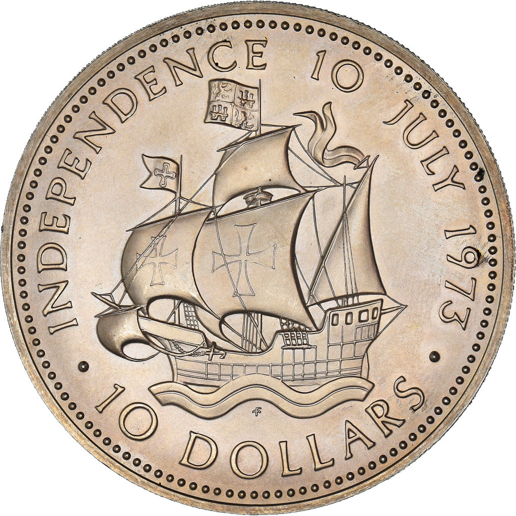 Coin, Bahamas, Elizabeth II, 10 Dollars, 1973, Franklin Mint, U.S.A., Proof