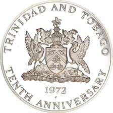 Coin, TRINIDAD & TOBAGO, 10 Dollars, 1972, Franklin Mint, Proof, UNC, Silver