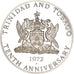 Coin, TRINIDAD & TOBAGO, 10 Dollars, 1972, Franklin Mint, Proof, UNC, Silver