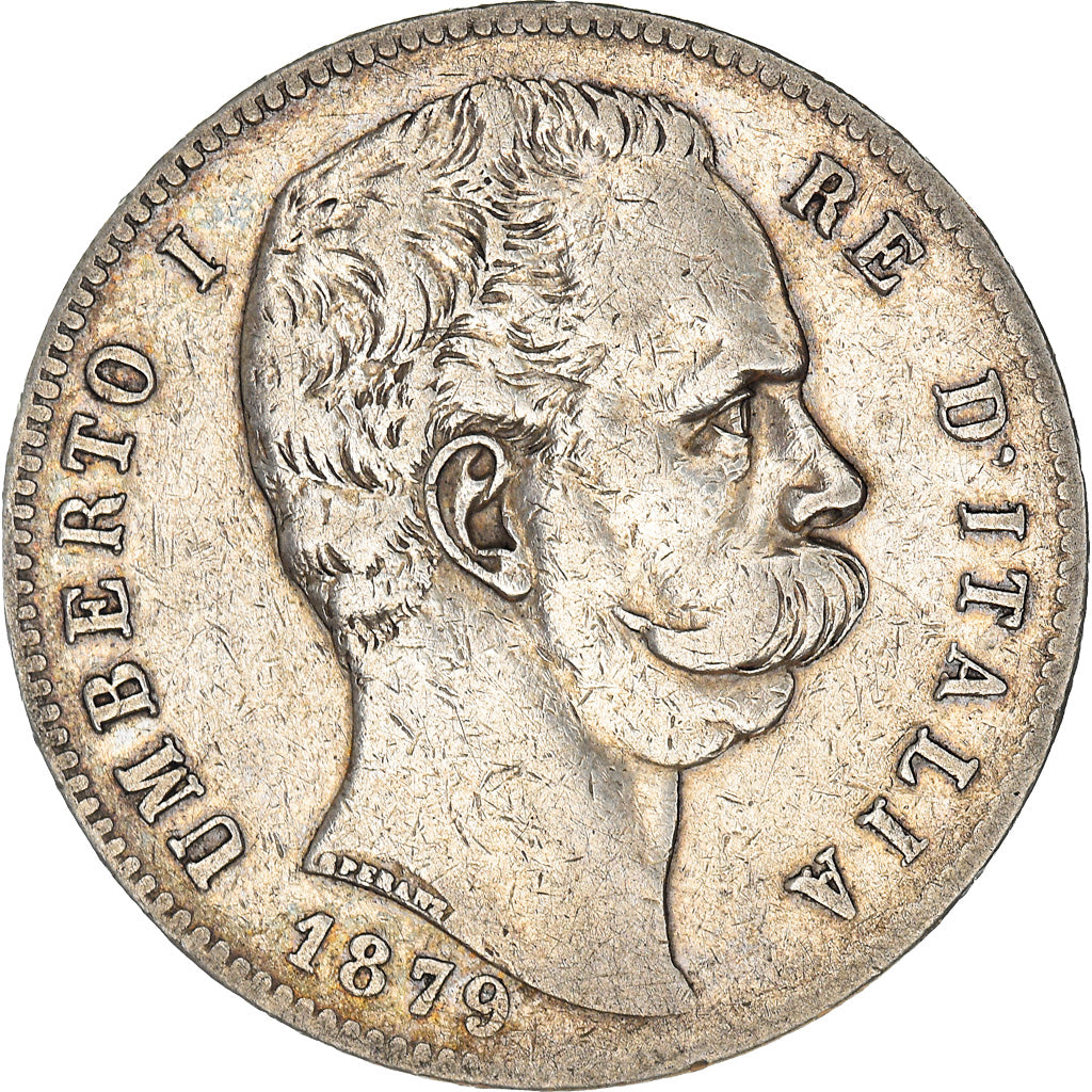 Coin, Italy, Umberto I, 5 Lire, 1879, Rome, EF(40-45), Silver, KM:20
