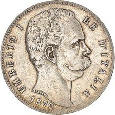 Coin, Italy, Umberto I, 5 Lire, 1879, Rome, EF(40-45), Silver, KM:20