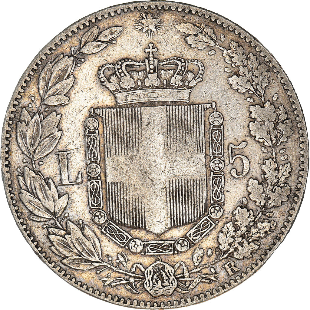 Coin, Italy, Umberto I, 5 Lire, 1879, Rome, EF(40-45), Silver, KM:20