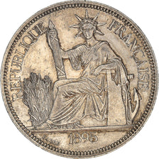 Coin, FRENCH INDO-CHINA, Piastre, 1895, Paris, EF(40-45), Silver, KM:5a.1