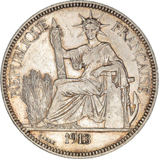 Coin, FRENCH INDO-CHINA, Piastre, 1913, Paris, EF(40-45), Silver, KM:5a.1
