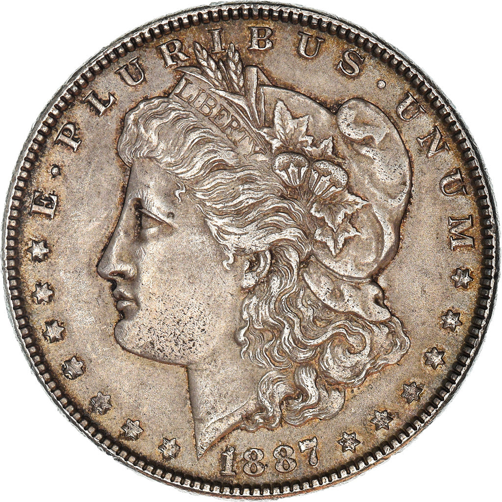 Coin, United States, Morgan Dollar,1887, Philadelphia, AU(50-53)