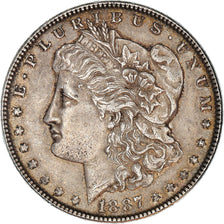 Coin, United States, Morgan Dollar,1887, Philadelphia, AU(50-53)