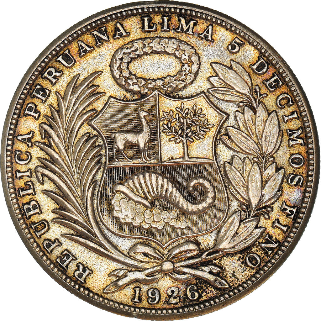Coin, Peru, Sol, 1926, Philadelphia, AU(50-53), Silver, KM:218.1