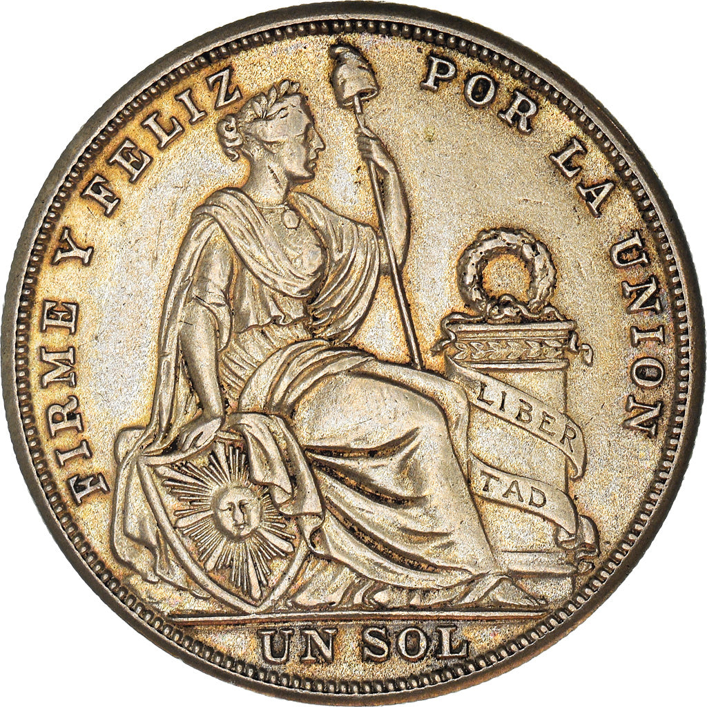 Coin, Peru, Sol, 1926, Philadelphia, AU(50-53), Silver, KM:218.1