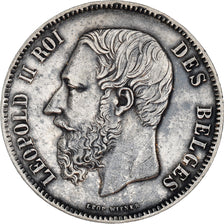 Coin, Belgium, Leopold II, 5 Francs, 5 Frank, 1868, EF(40-45), Silver, KM:24
