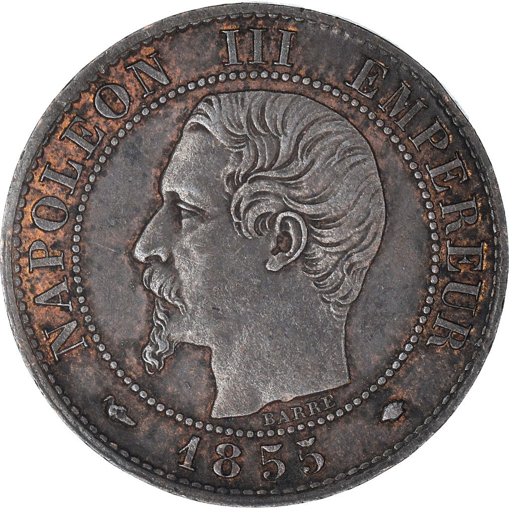 Coin, France, Napoléon III, Centime, 1855, Marseille, EF(40-45), Bronze