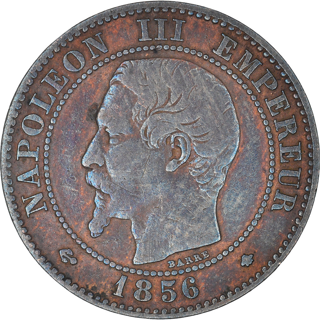 Coin, France, Napoléon III, 2 Centimes, 1856, Strasbourg, VF(30-35), Bronze