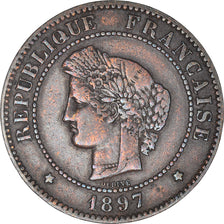 Monnaie, France, Cérès, 5 Centimes, 1897, Paris, TTB, Bronze, Gadoury:157a