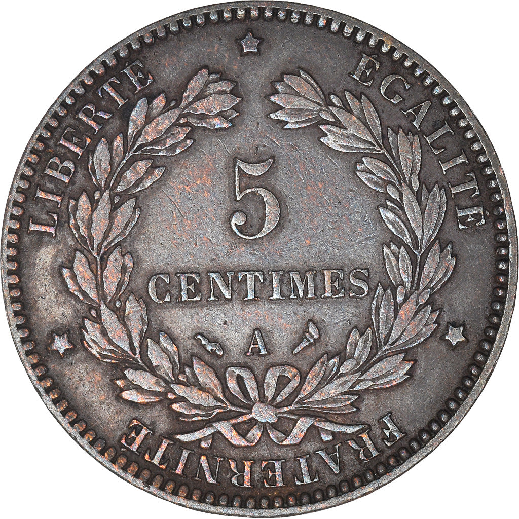 Monnaie, France, Cérès, 5 Centimes, 1897, Paris, TTB, Bronze, Gadoury:157a