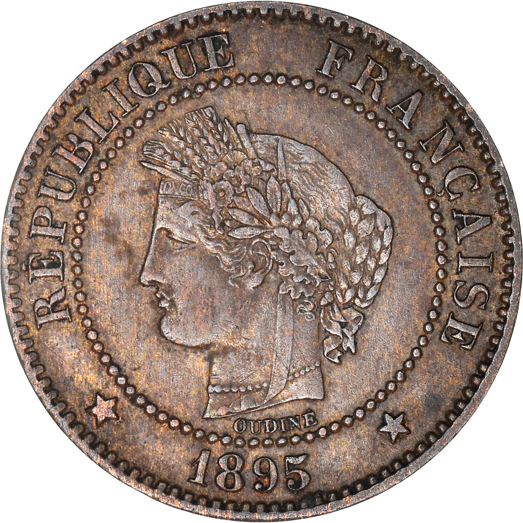 Coin, France, Cérès, 2 Centimes, 1895, Paris, AU(50-53), Bronze, KM:827.1