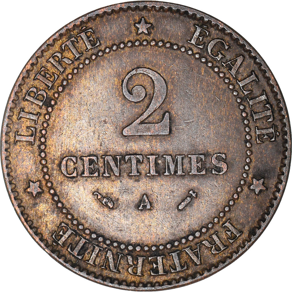 Coin, France, Cérès, 2 Centimes, 1895, Paris, AU(50-53), Bronze, KM:827.1